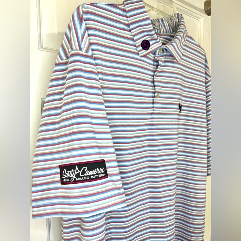 Scotty Cameron Peter Millar Junkyard Dog Circle T Striped Polo Shirt XL Tour - Picture 6 of 13